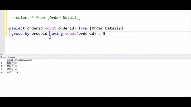 SQL Server - Aggregate Function Group By Clause with having смотреть онлайн