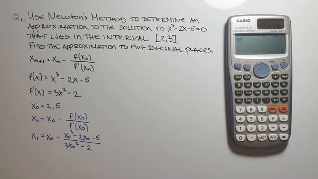 Newton's Method on Casio FX - 115ES PLUS calculator (Video 3 of 3) смотреть онлайн