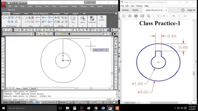 AutoCad 2009 Practice Drawing For Beginners Part 1 смотреть онлайн