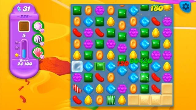 Candy Crush Soda Saga Level 238 Hard (Chocolate mode) - 3 Stars Walkthrough, No Boosters смотреть онлайн