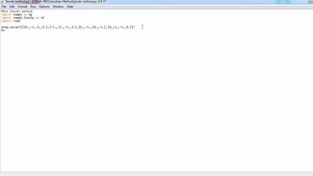 Python Programming for Jacobi's Method смотреть онлайн