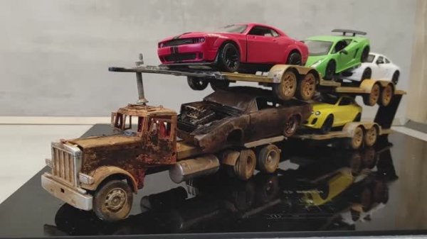 Полуприцеп Peterbilt 379 Cars и Dodge Charger 1970 - Заброшенная реставрация