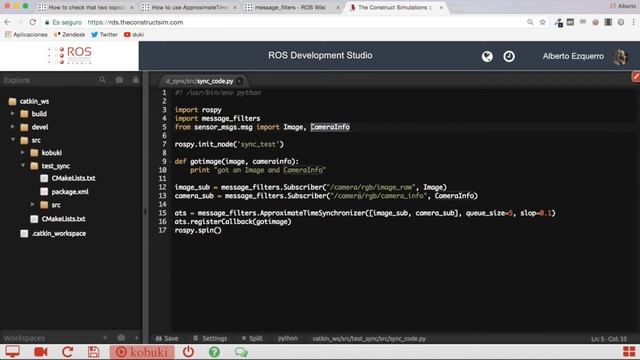 [ROS Q&A] 071 - How to use ApproximateTimeSynchronizer in Python смотреть онлайн