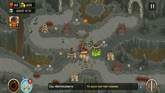 Kingdom Rush Frontiers - Beresad's Lair (Level 13) Campaign Hard/Veteran Difficulty Walkthrough смотреть онлайн