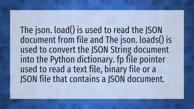 What does JSON load do? смотреть онлайн