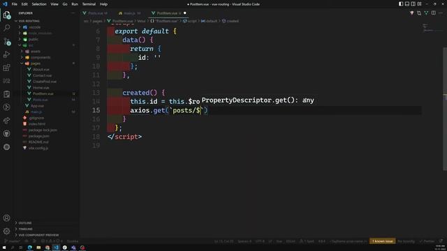 47. Load single post details with route params and access params using $route - Vue 3 смотреть онлайн