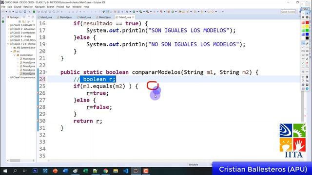 Metodo retorna un boolean en JAVA ingresar 2 modelos de celular y determinar si son iguales PART 3/ смотреть онлайн