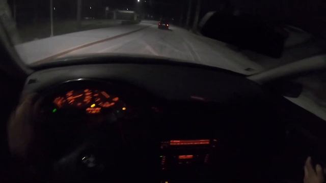 BMW E39 TOURING NIGHT WINTER DRIFT POV смотреть онлайн