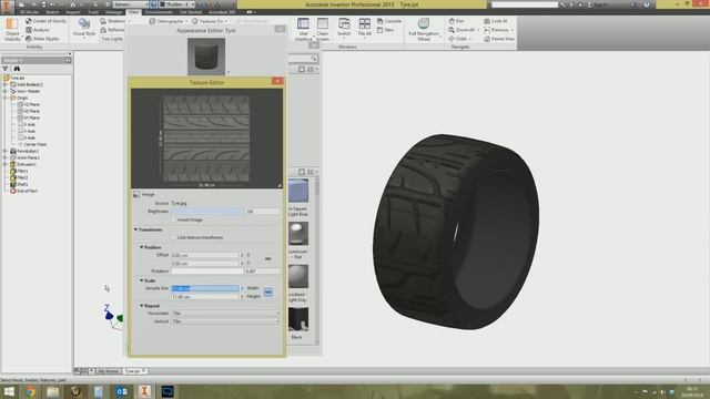 How to Apply a Custom Image Texture to 3D Models (Tyre) | Autodesk Inventor смотреть онлайн