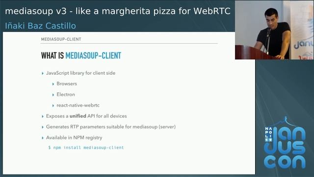 Iñaki Baz Castillo - mediasoup v3: like a margherita pizza for WebRTC смотреть онлайн