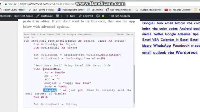 Send Mass Email From Excel VBA To Multiple Recipients смотреть онлайн