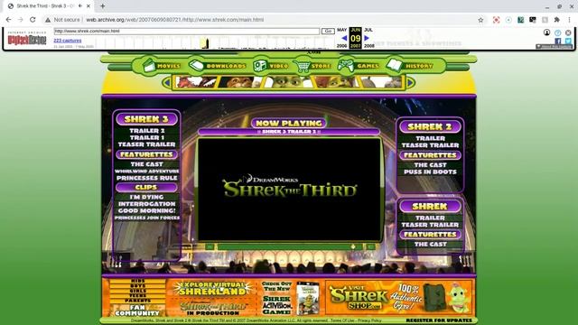 Shrek 3 Website смотреть онлайн