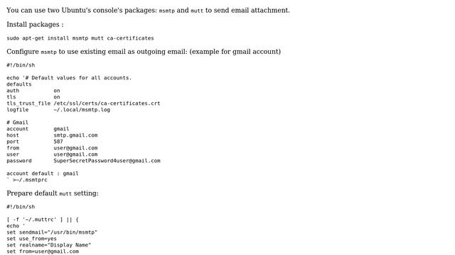 How to send mail attachment from ubuntu 16.04 using Gmail service? смотреть онлайн
