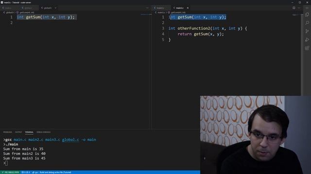 Global functions in multi-file projects in C смотреть онлайн