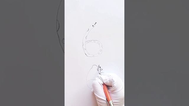 Easy drawing of mouse and snake with only number 6Follow смотреть онлайн