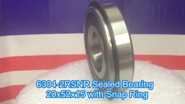 6304-2RSNR Sealed Bearing 20x52x15 with Snap Ring смотреть онлайн
