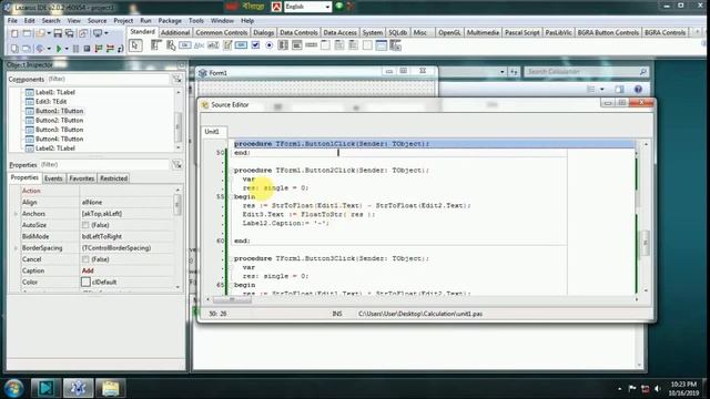 Calculation using Lazarus IDE смотреть онлайн
