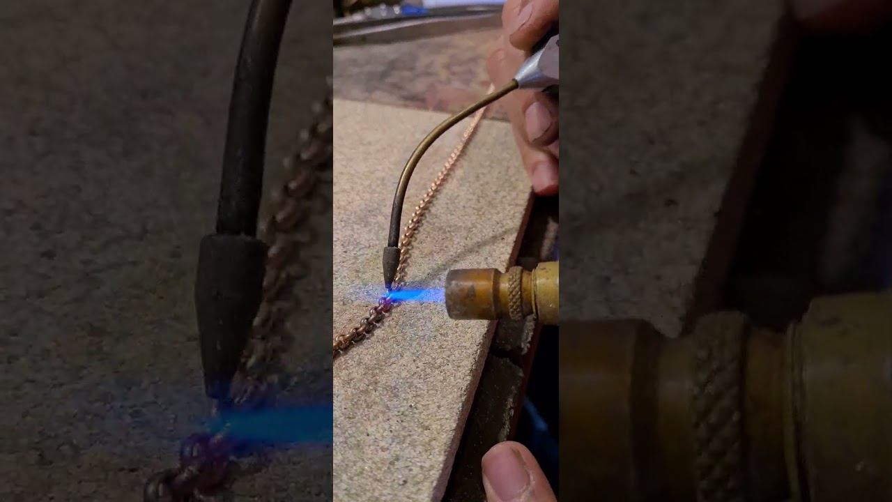 Пайка золотой цепочки | Soldering a gold chain | #shorts смотреть онлайн