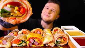 ГИГАНСКИЕ СПРИНГ РОЛЛЫ, ASMR MUKBANG, АСМР МУКБАНГ