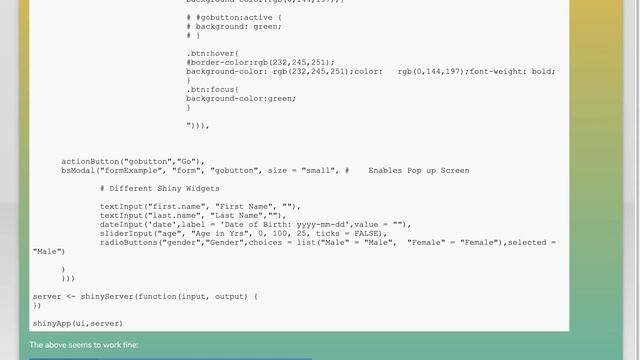 change bg color of action button after click in R Shiny смотреть онлайн