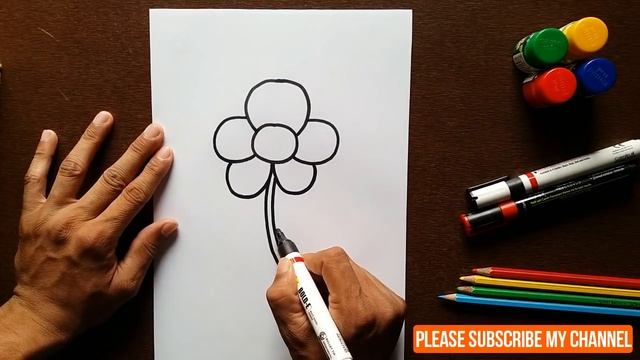 How to draw easy FLOWER смотреть онлайн