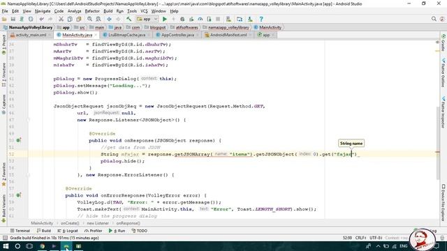 Prayer Timings App using Volley Library - Android Studio Tutorial смотреть онлайн