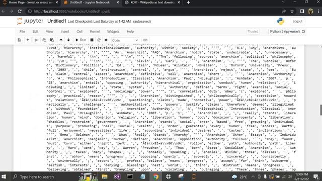 Preprocessing on Wikipedia Articles using python language NLTK смотреть онлайн