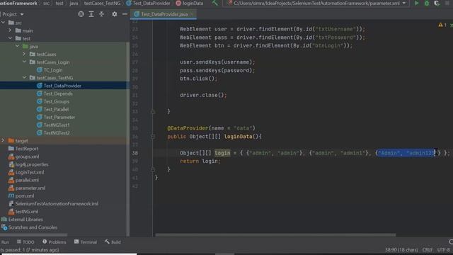Passing data using @DataProvider annotation смотреть онлайн