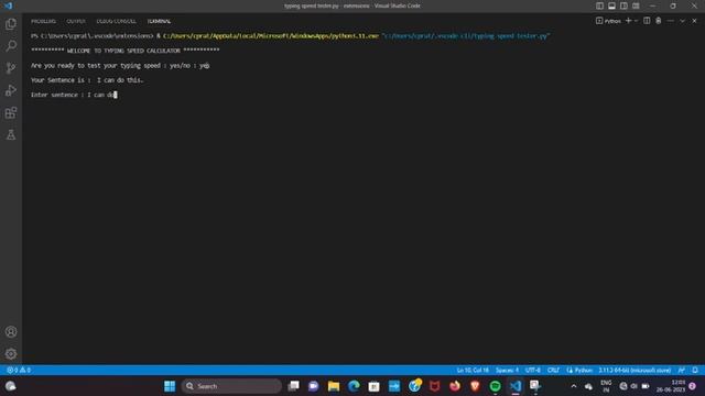 Typing Speed Calculator using Python Language | Pratibha Chaudhary | смотреть онлайн