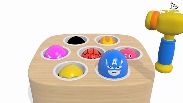 Learn Colors With Surprise Eggs Whac a Mole for Children Kids - Colours For Toddlers смотреть онлайн