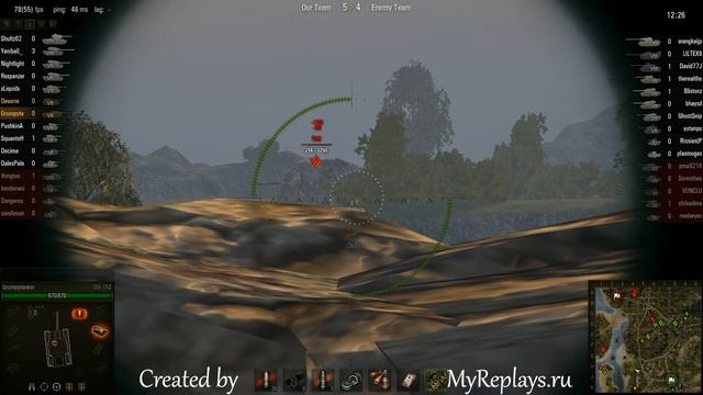 WOT: Hills - SU-152 - 1 frag смотреть онлайн