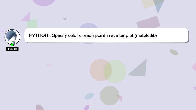 PYTHON : Specify color of each point in scatter plot (matplotlib) смотреть онлайн