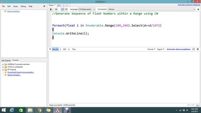 Generate Sequence of Float Numbers within a Range using C# смотреть онлайн