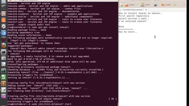 How to install and uninstall tomcat on Ubuntu смотреть онлайн