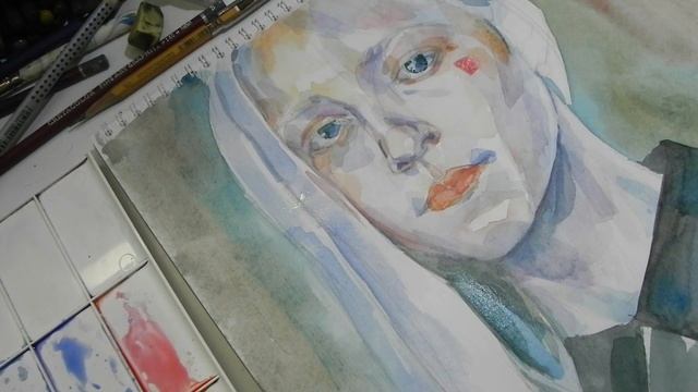 Рисуем портрет девушки акварелью / Watercolor speedpaint смотреть онлайн