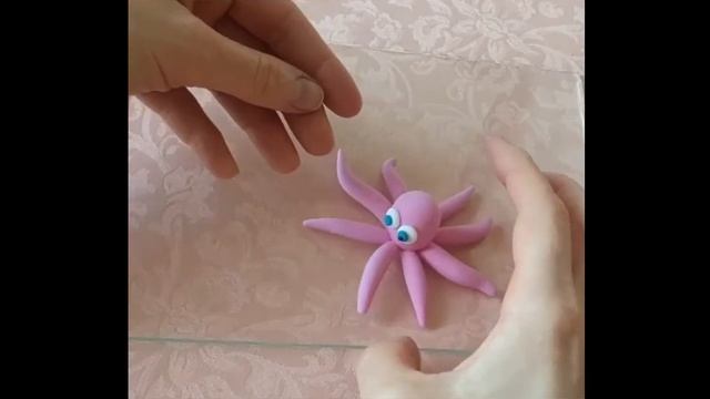 Осьминог - воздушный пластилин, видео-урок по лепке. An octopus from air dry polymer clay plasticin смотреть онлайн