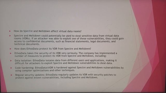 Exploring EthosData Virtual Data Room Safeguarding Against Spectre and Meltdown Pohor Rat смотреть онлайн