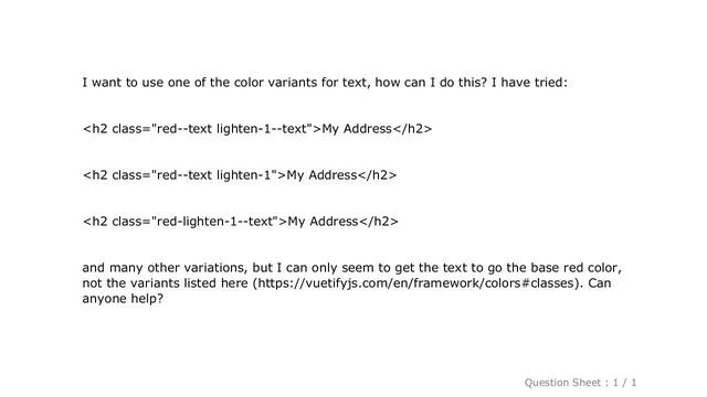 CSS : Vuetify text color variants смотреть онлайн