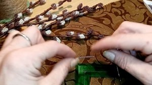 Веточки  вербы из бисера