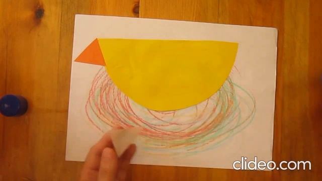 Аппликация для детей "Птичка в гнезде" смотреть онлайн