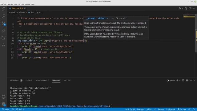 Python - Quem poderá votar? #exercício #002 смотреть онлайн