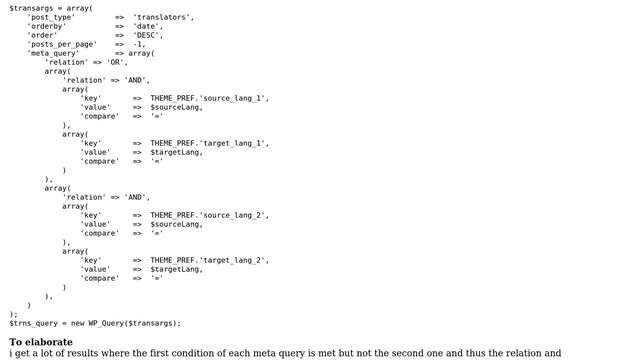 Wordpress: Meta query with compare by more than 2 fields смотреть онлайн