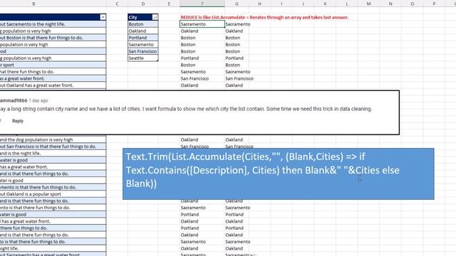 Power Query: Extract City Name from Description with List.Accumulate function Excel Magic Trick 184 смотреть онлайн