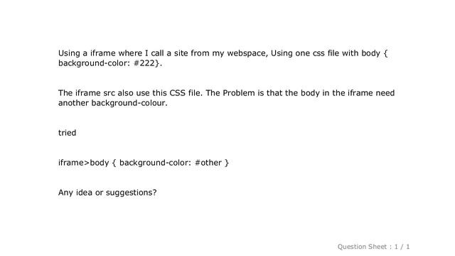 HTML : Change body background color in an iframe using one css file смотреть онлайн