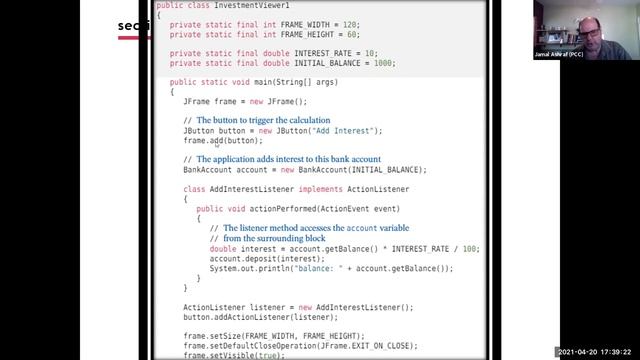 Big Java - Chapter 10 - GUI - Event Handling смотреть онлайн