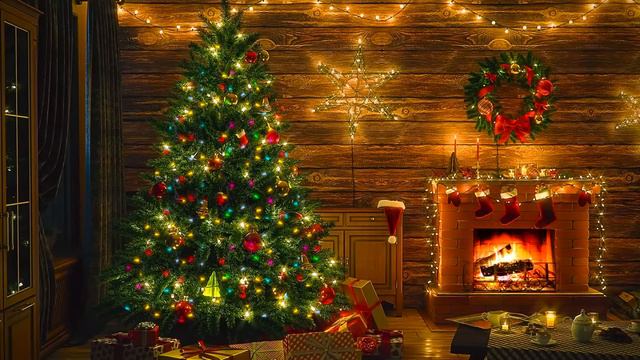 Cozy Christmas Music with Crackling Fireplace 🎄 Relaxing & Smooth Instrumental Christmas Music смотреть онлайн
