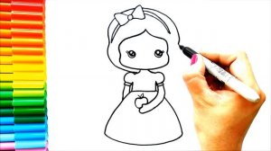 Простые рисунки - Как нарисовать Белоснежку