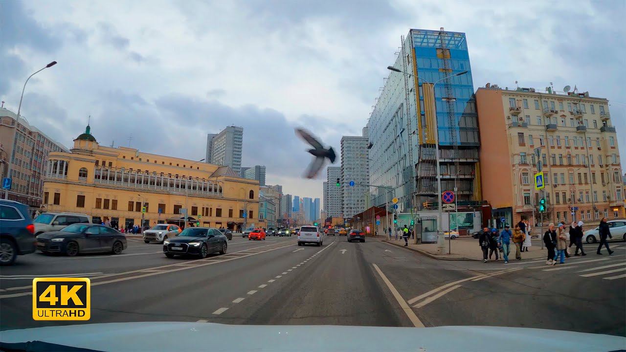 Весна в Москве. Из центра на окраину на машине смотреть онлайн