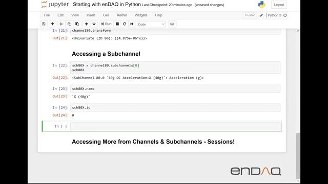 enDAQ in Python: Intro to IDEs, Channels & Subchannels - Part 1/3 смотреть онлайн