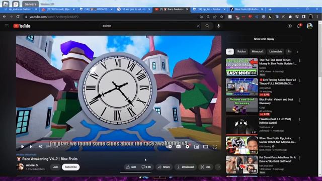 ?Live Testing Axiore Race V4 Theory FULL MOON (RACE AWAKENING?) Blox Fruits Roblox Update 17 Part 3 смотреть онлайн